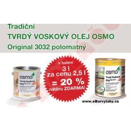 Osmo olej 3032 - Tvrd&yacute; voskov&yacute; olej Osmo original 3 L za cenu 2,5 L AKCE